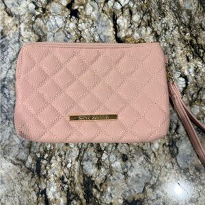 Steve Madden Blush Quilted Wristlet
